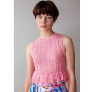 NWT Rachel Antonoff Pink Fringe Sweater Vest